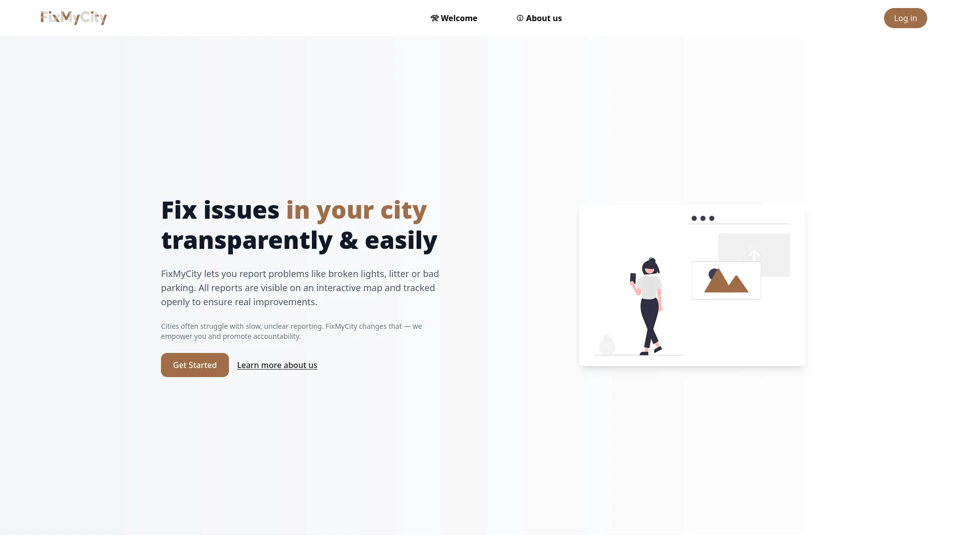 FixMyCity landing page