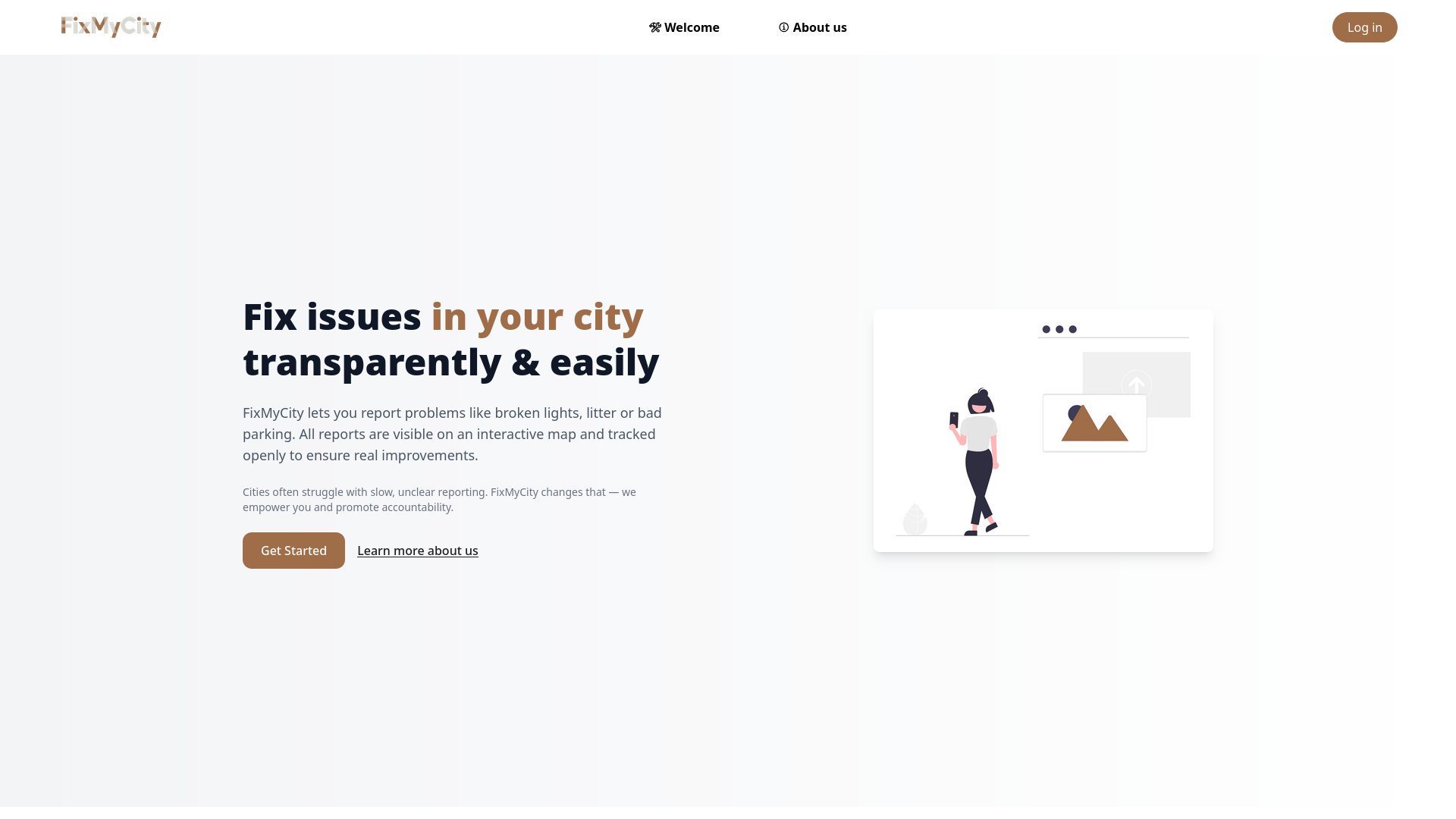 FixMyCity landing page
